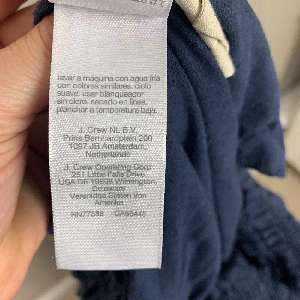Madewell Linen-Blend Sophie Tank Wide-Leg Jumpsuit XS Navy Blue - Picture 10 of 11
